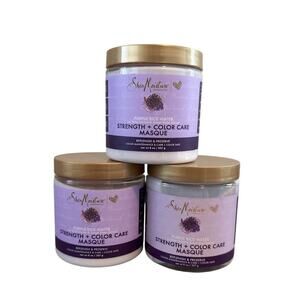 Lot of 3 - SheaMoisture Strength and Color Care Masque Purple Rice Water 8 oz